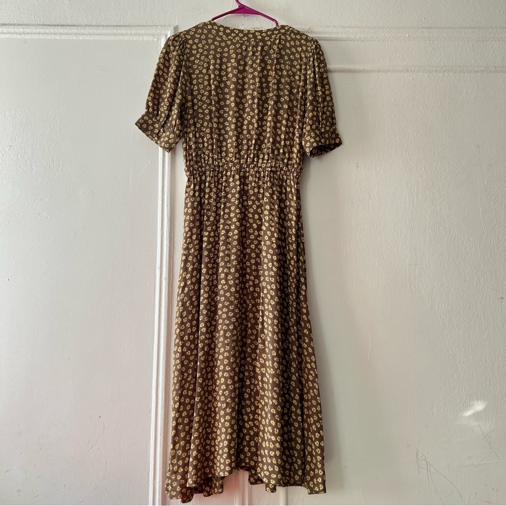Madewell Button-Cuff Midi Dress in Woodcut Flowers size 2 - Picture 9 of 15